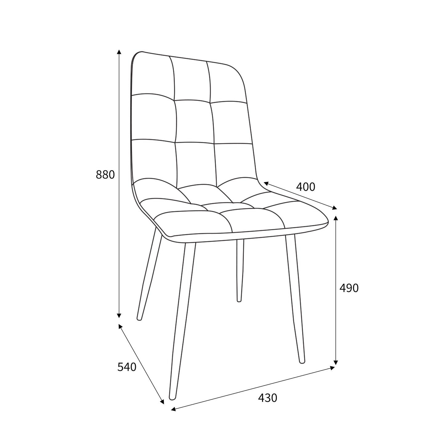 Loft Brushed Velvet Grey Dining Chair