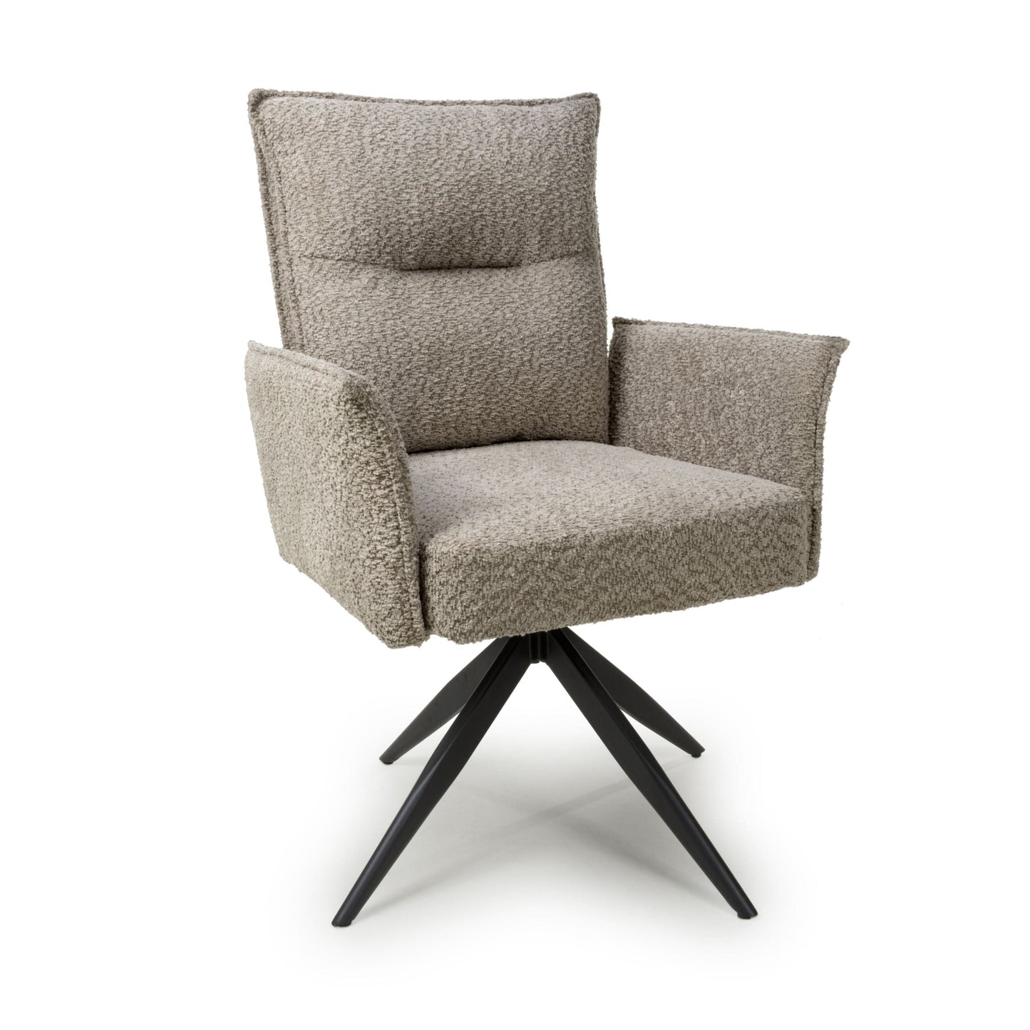 Pair of Finsbury Textured Chenille Effect Mink Swivel Chairs