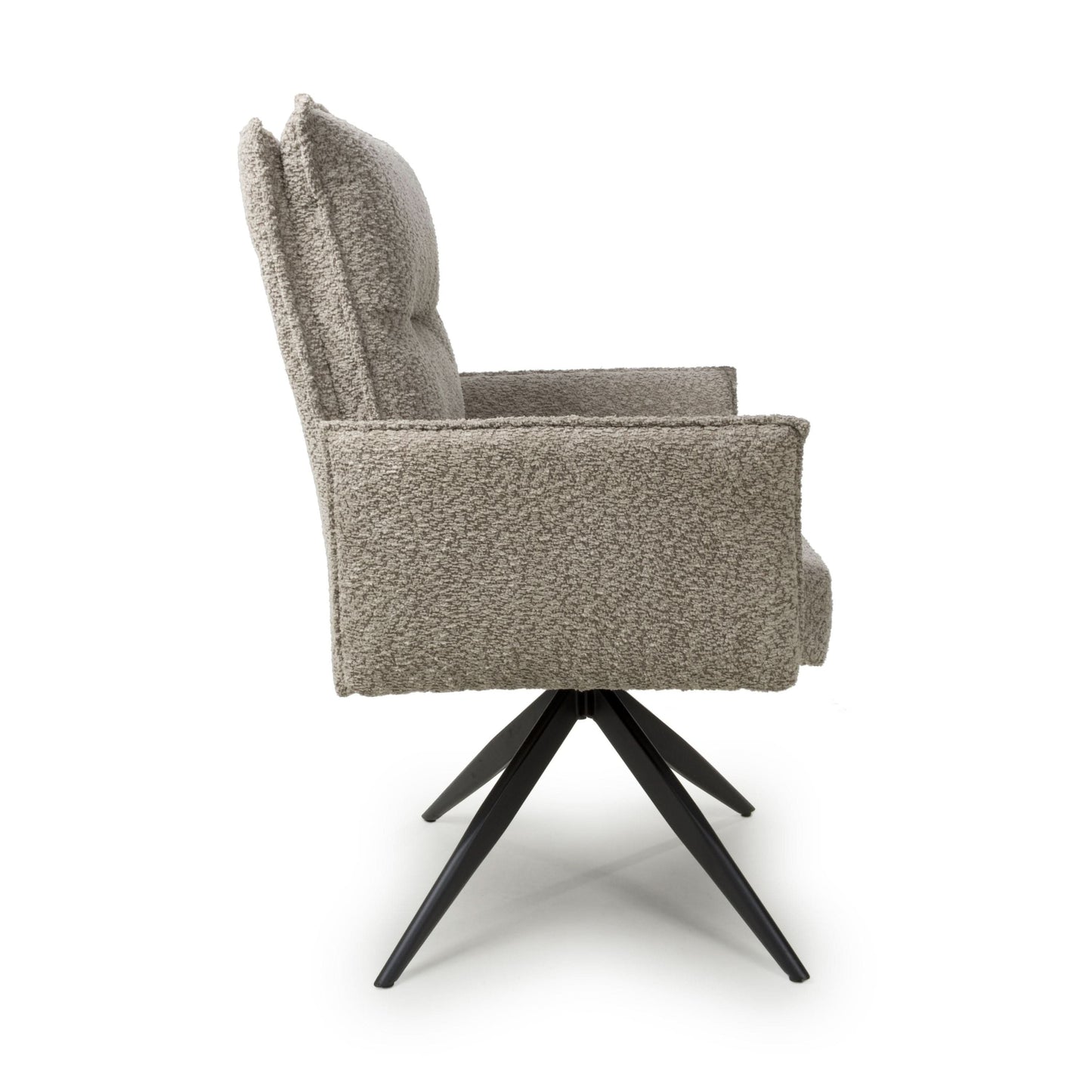 Pair of Finsbury Textured Chenille Effect Mink Swivel Chairs