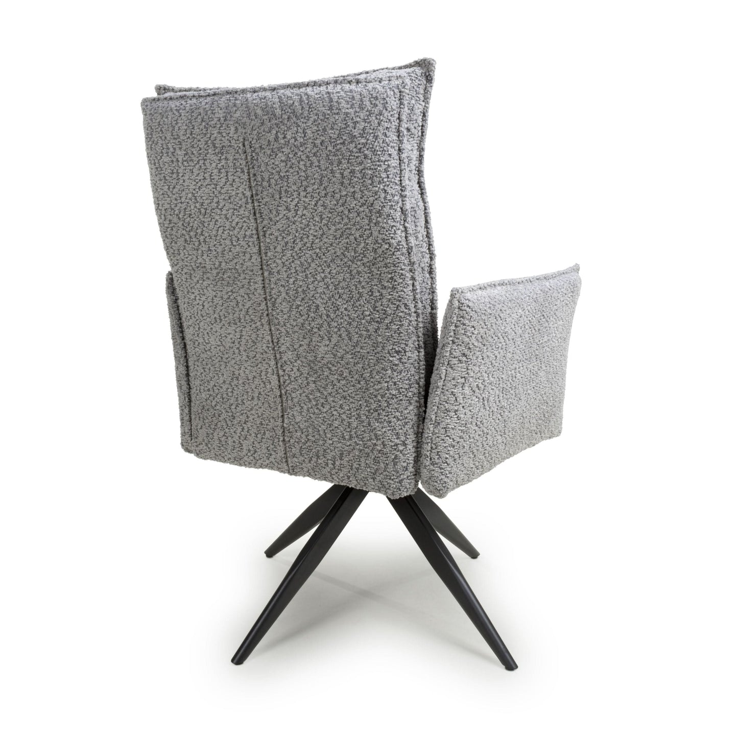 Pair of Finsbury Textured Chenille Effect Light Grey Swivel Chairs