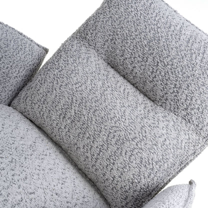 Pair of Finsbury Textured Chenille Effect Light Grey Swivel Chairs