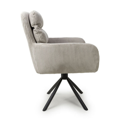 Pair of Kingston Corduroy Mink Swivel Chairs