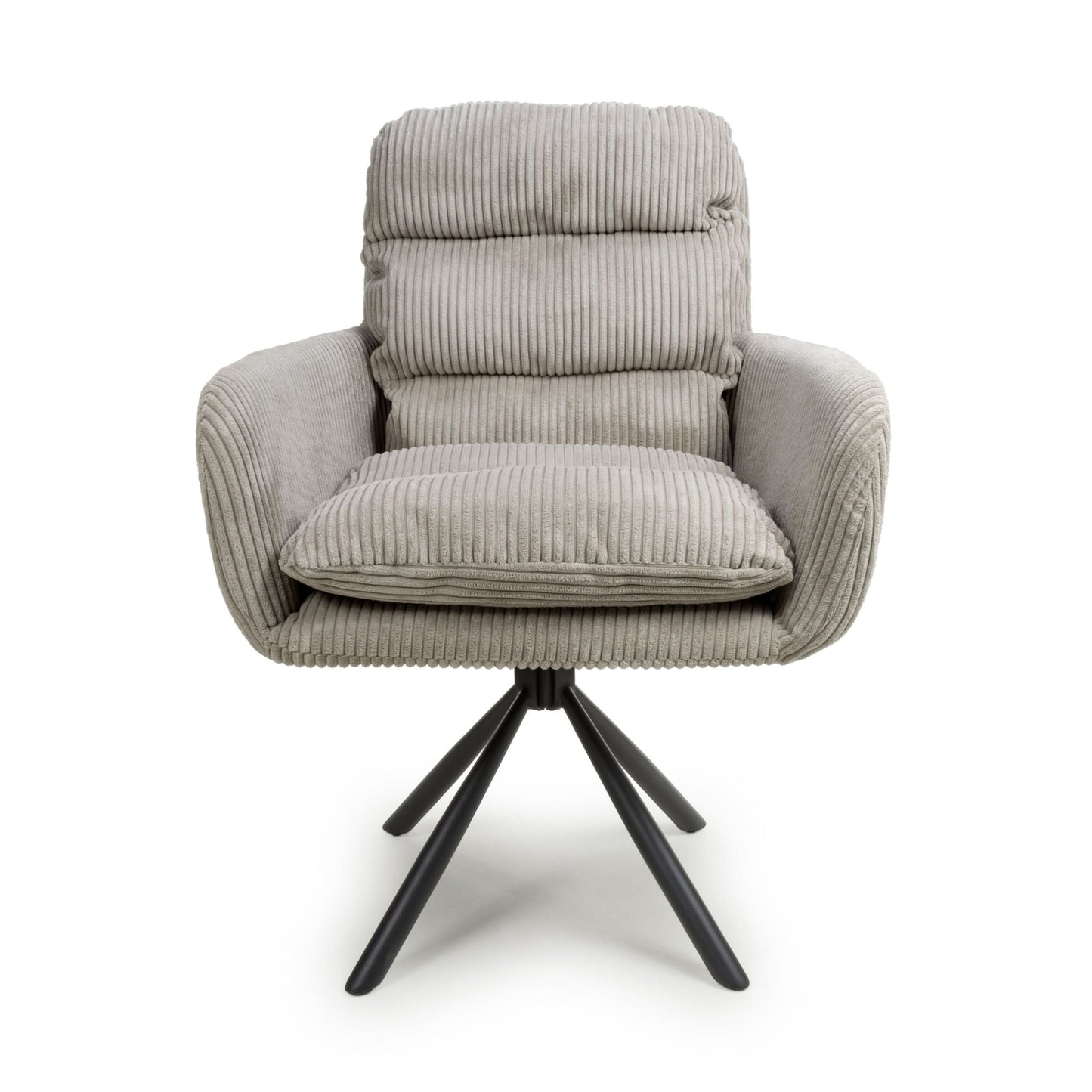 Pair of Kingston Corduroy Mink Swivel Chairs