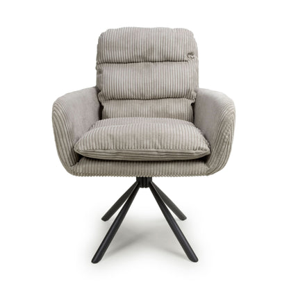 Pair of Kingston Corduroy Mink Swivel Chairs