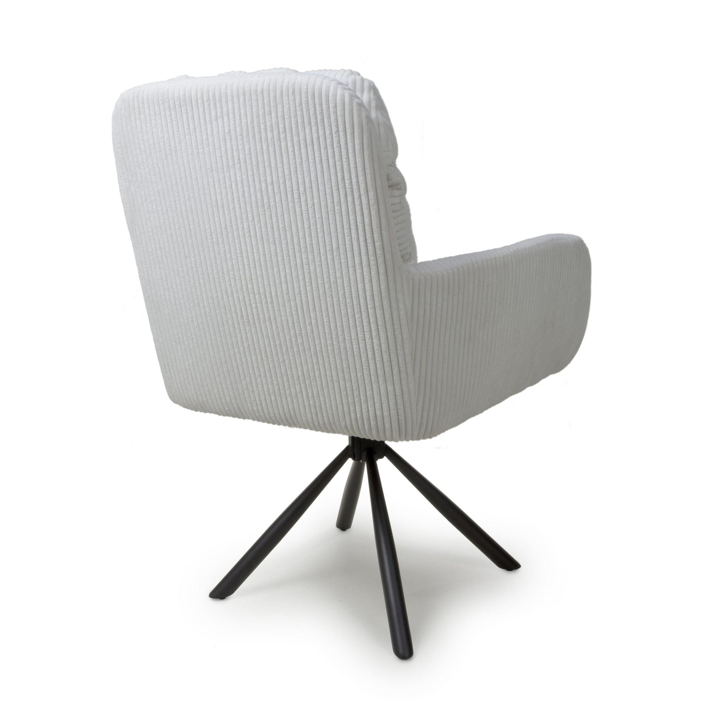 Pair of Kingston Corduroy White Swivel Chairs