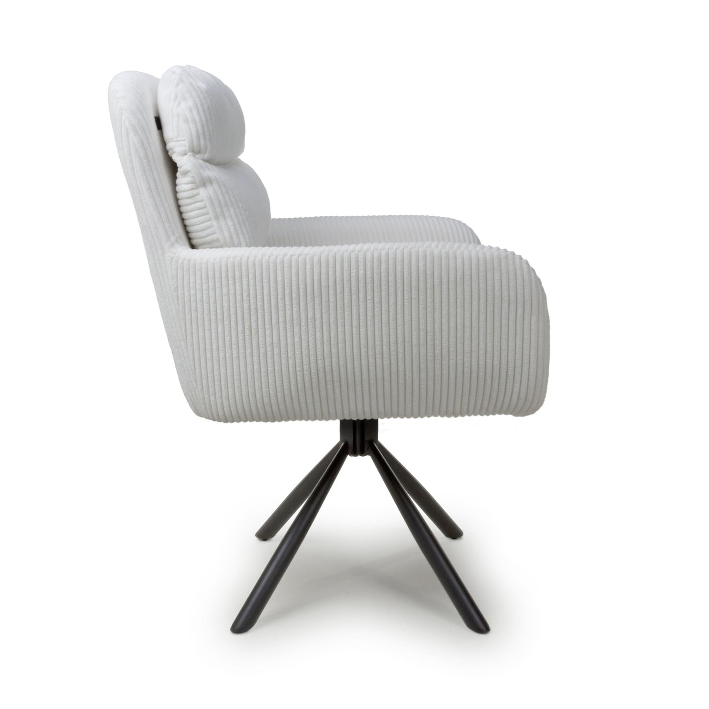 Pair of Kingston Corduroy White Swivel Chairs