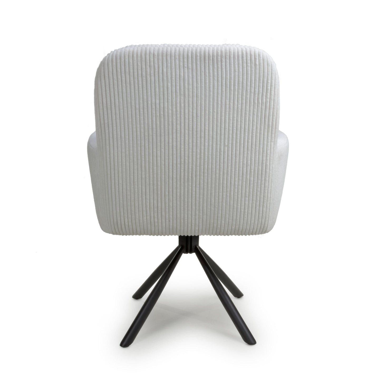 Pair of Kingston Corduroy White Swivel Chairs
