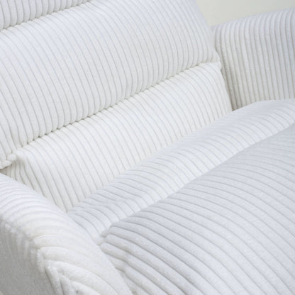 Pair of Kingston Corduroy White Swivel Chairs