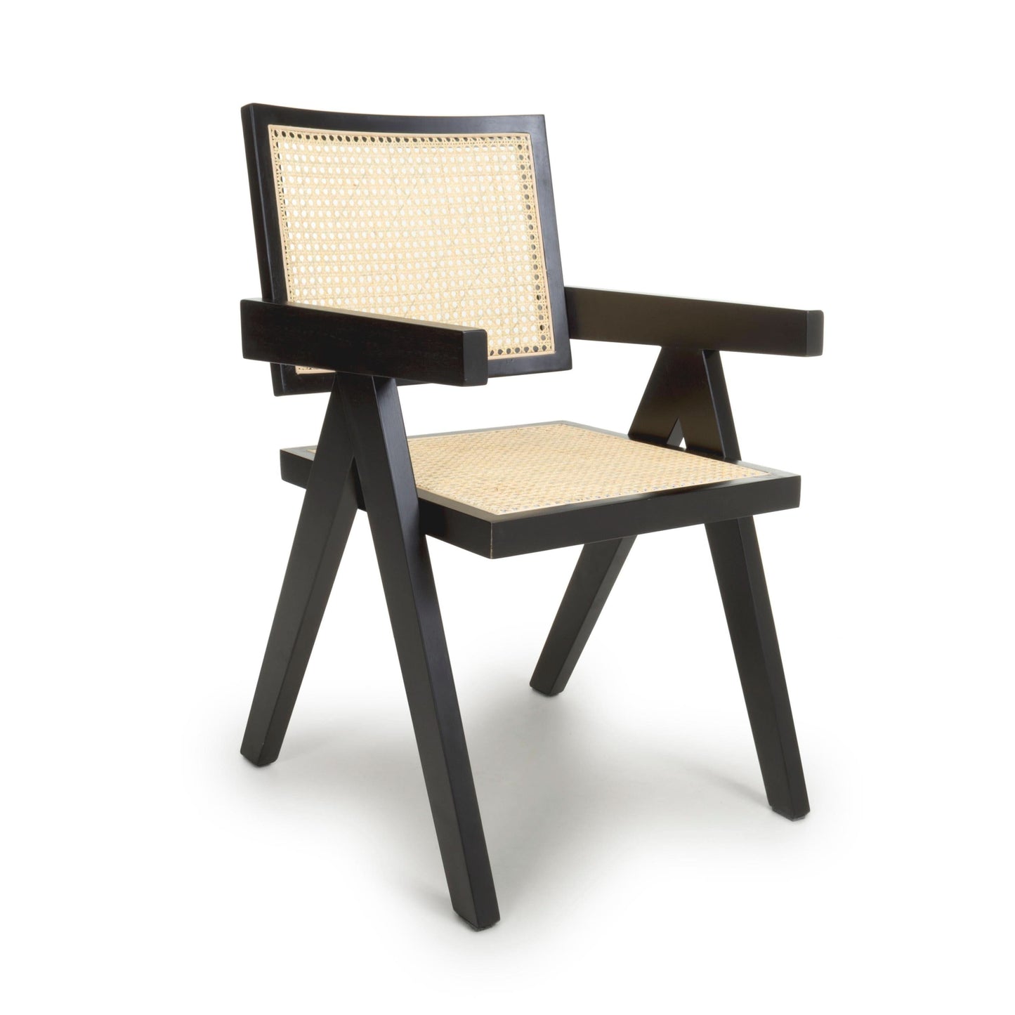 Pair of Bostock Rattan Black Dining Chairs