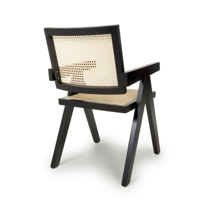 Pair of Bostock Rattan Black Dining Chairs