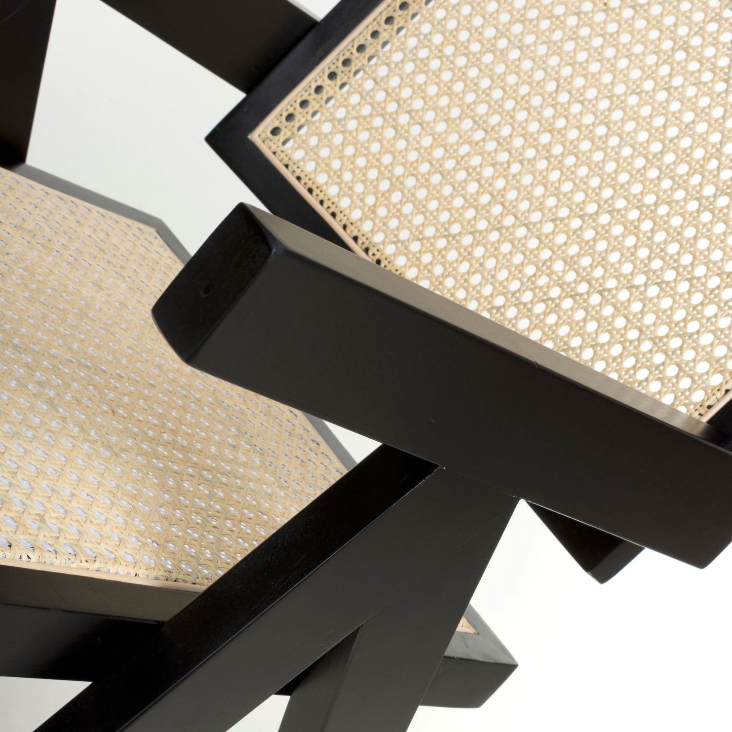 Pair of Bostock Rattan Black Dining Chairs