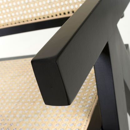 Pair of Bostock Rattan Black Dining Chairs