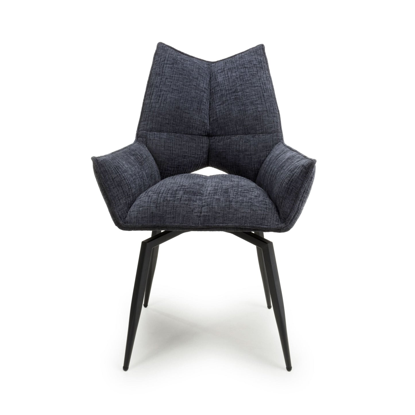 Pair of Denver Textured Effect Dark Grey Swivel Chairs