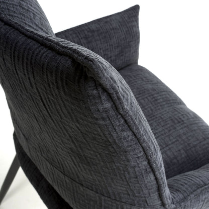 Pair of Denver Textured Effect Dark Grey Swivel Chairs