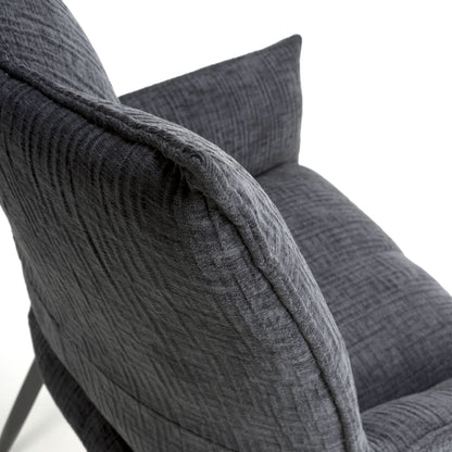 Pair of Denver Textured Effect Dark Grey Swivel Chairs