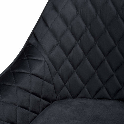 Pair of Halston Brushed Velvet Black Bar Stools