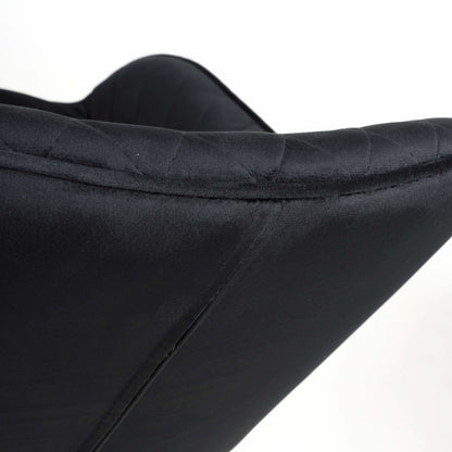 Pair of Halston Brushed Velvet Black Bar Stools