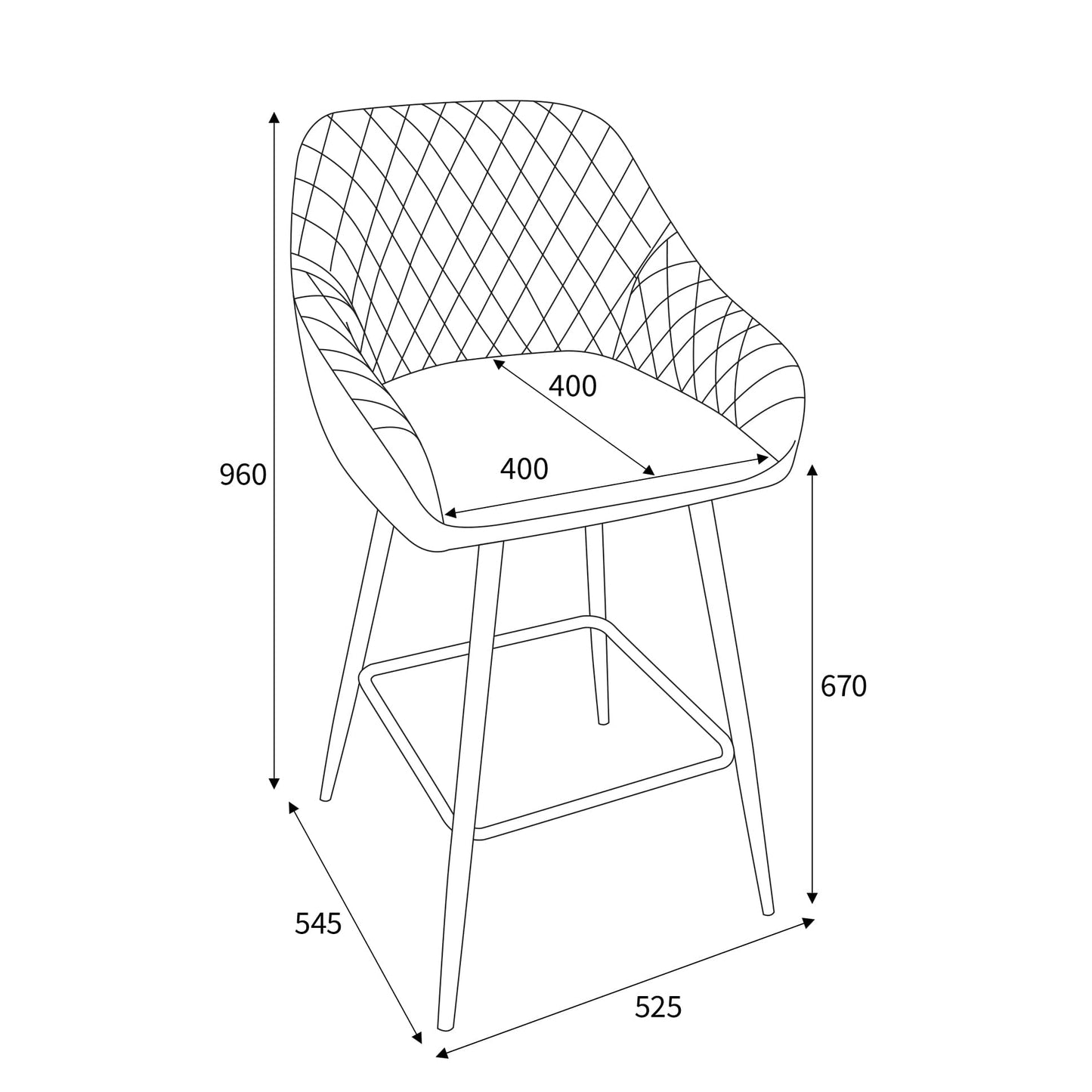 Pair of Halston Brushed Velvet Mink Bar Stools