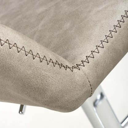 Pair of Luna Leather Effect Mink Bar Stools