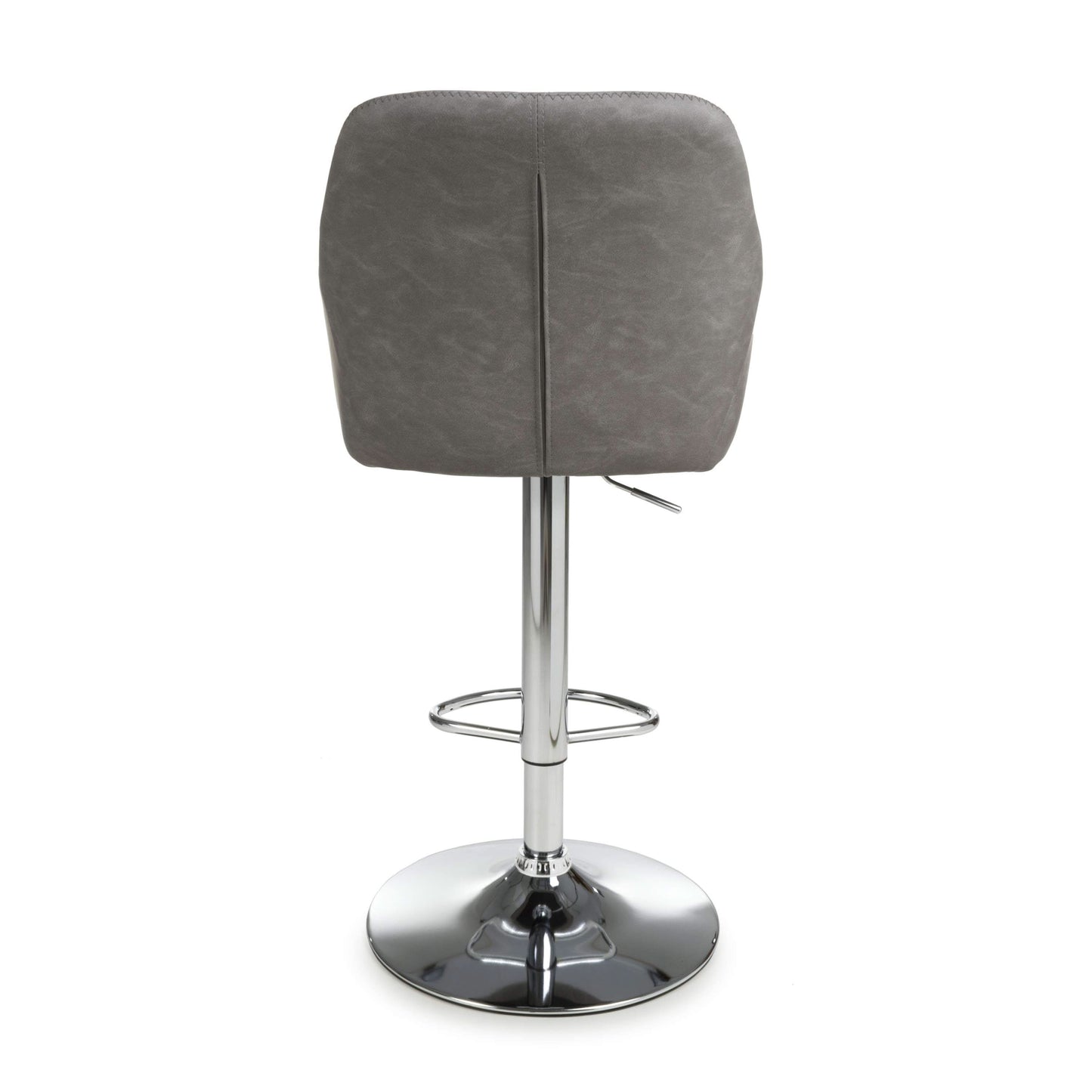 Pair of Luna Leather Effect Charcoal Bar Stools