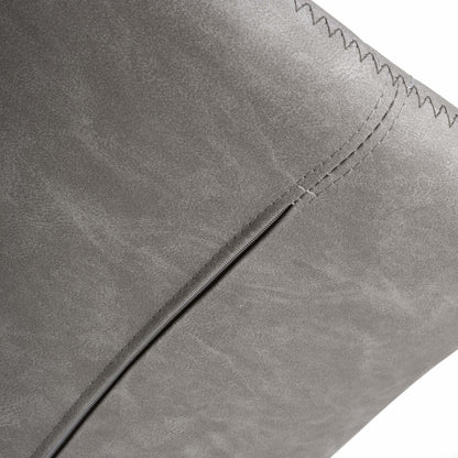 Pair of Luna Leather Effect Charcoal Bar Stools