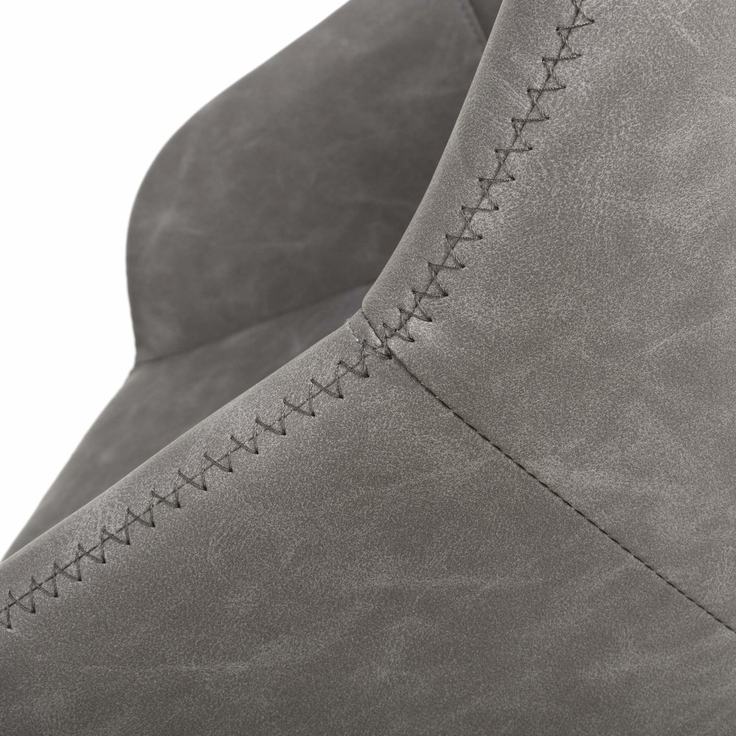 Pair of Luna Leather Effect Charcoal Bar Stools