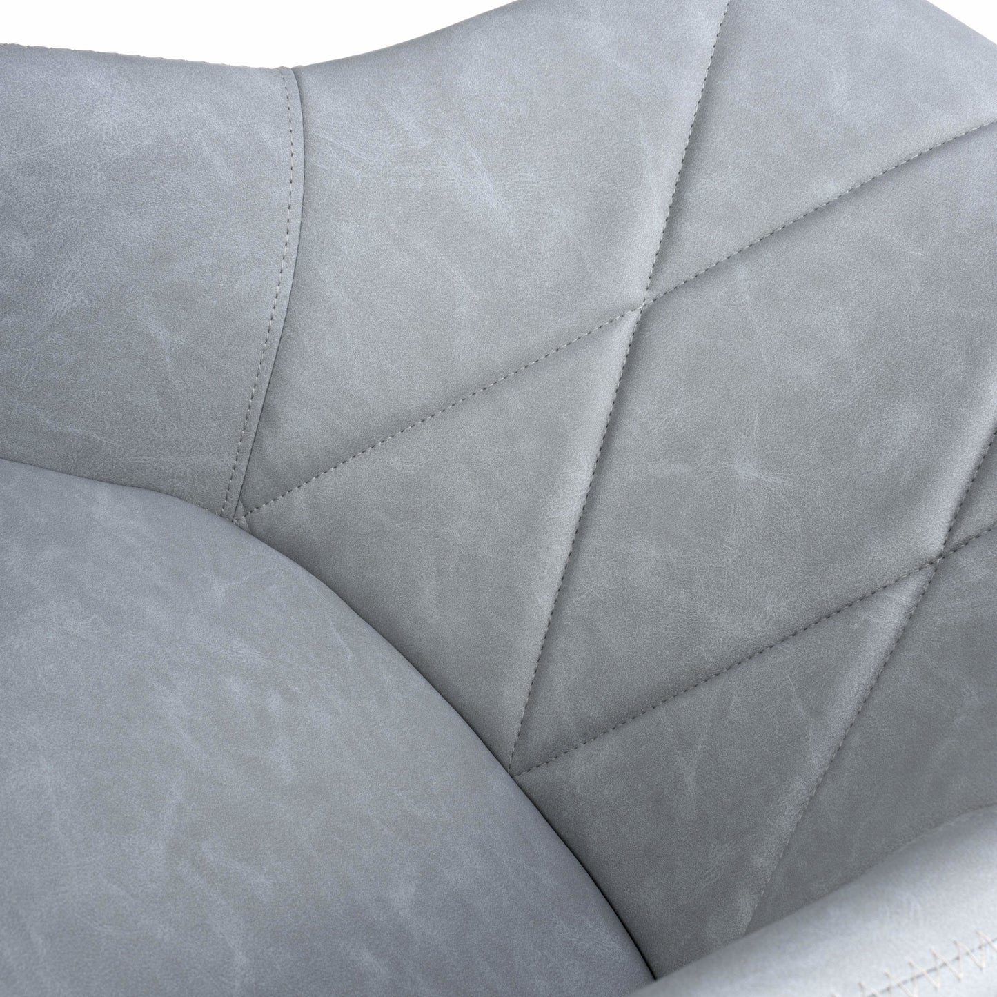 Pair of Luna Leather Effect Light Grey Bar Stools