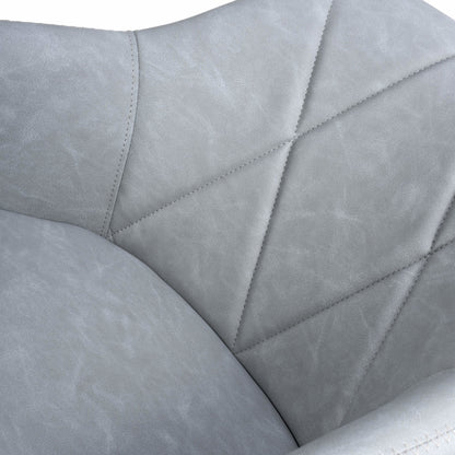 Pair of Luna Leather Effect Light Grey Bar Stools