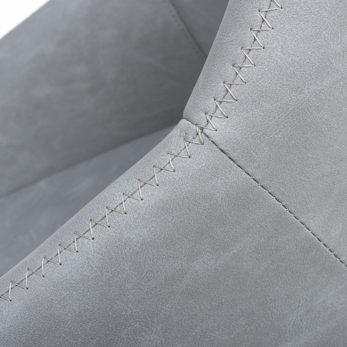 Pair of Luna Leather Effect Light Grey Bar Stools