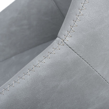 Pair of Luna Leather Effect Light Grey Bar Stools