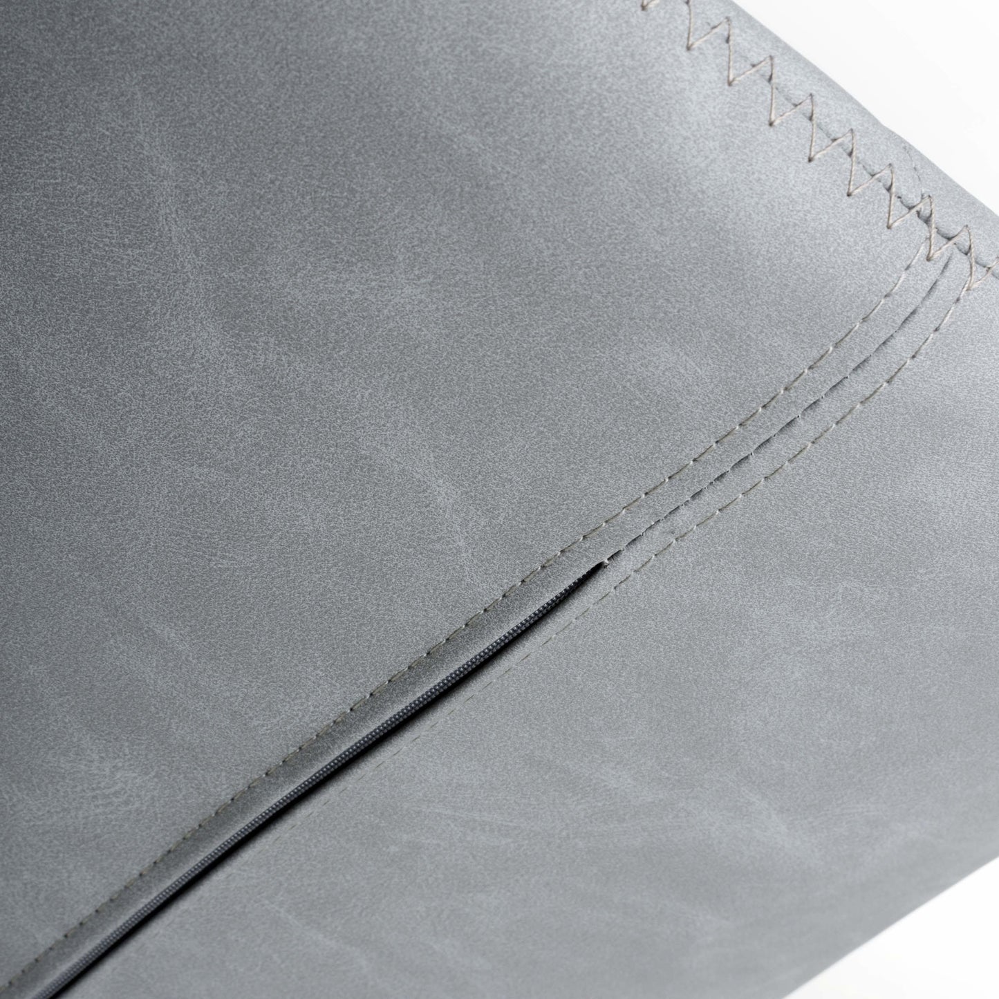 Pair of Luna Leather Effect Light Grey Bar Stools