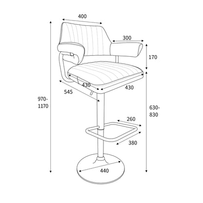 Pair of Brixton Leather Effect Charcoal Bar Stools