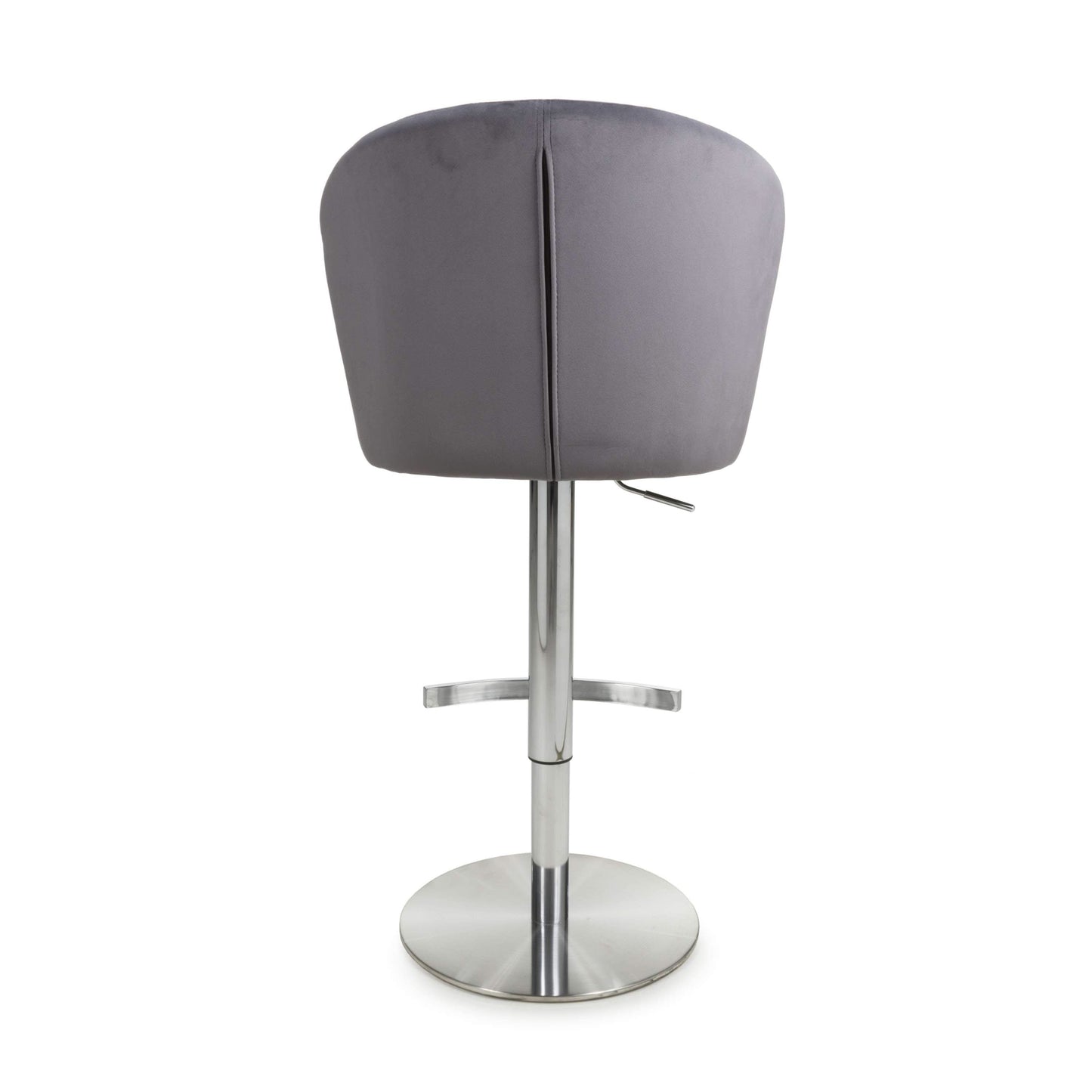 Penny Brushed Velvet Grey Bar Stool
