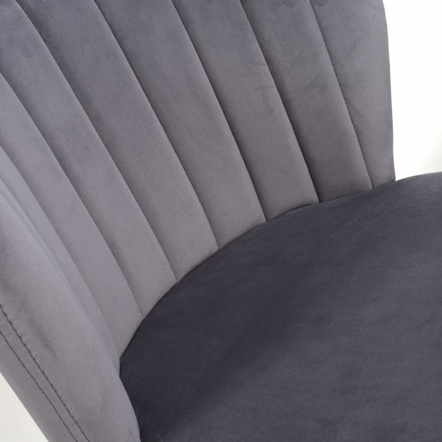 Penny Brushed Velvet Grey Bar Stool
