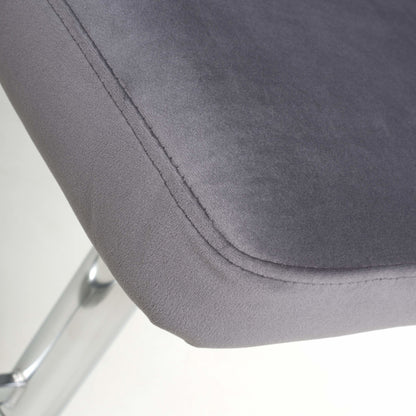 Penny Brushed Velvet Grey Bar Stool