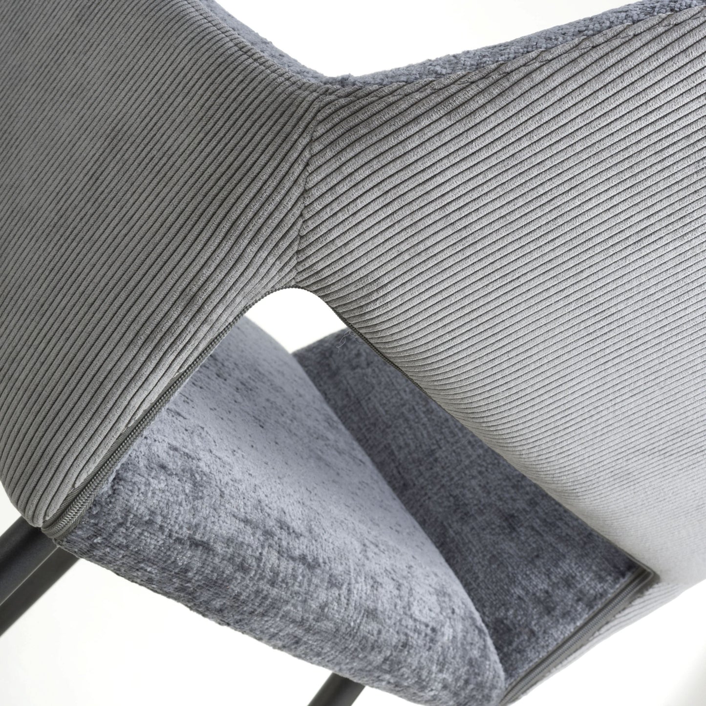 Pair of Como Chenille Corduroy Blue/Grey Bar Stools