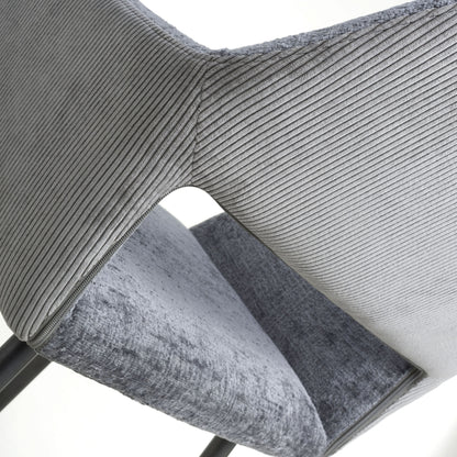 Pair of Como Chenille Corduroy Blue/Grey Bar Stools