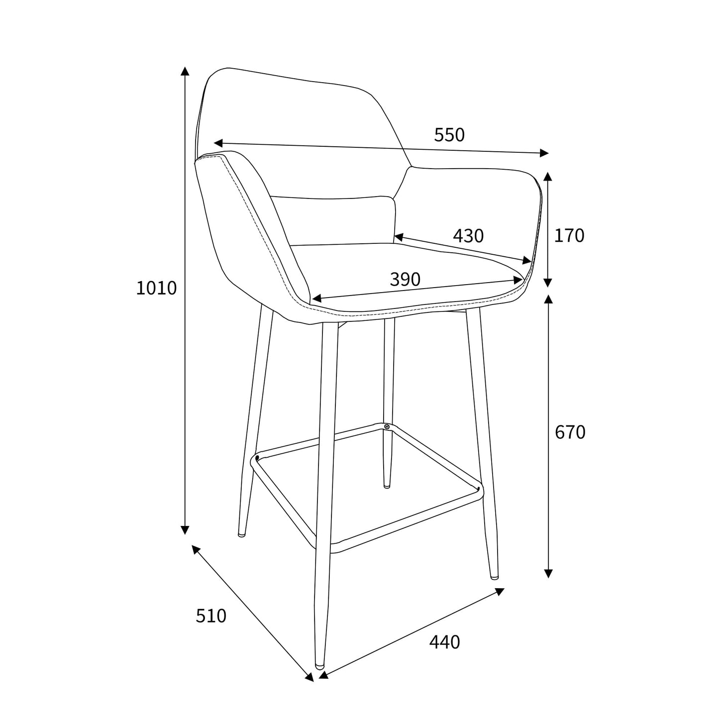Pair of Como Chenille Corduroy Blue/Grey Bar Stools