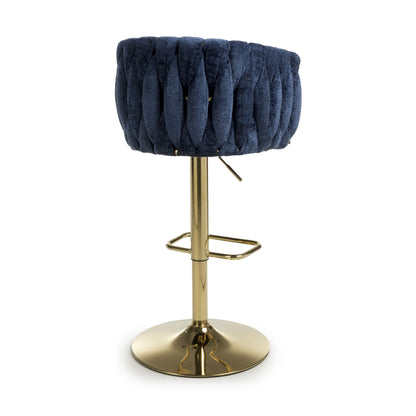 Mayfair Textured Effect Blue Bar Stool