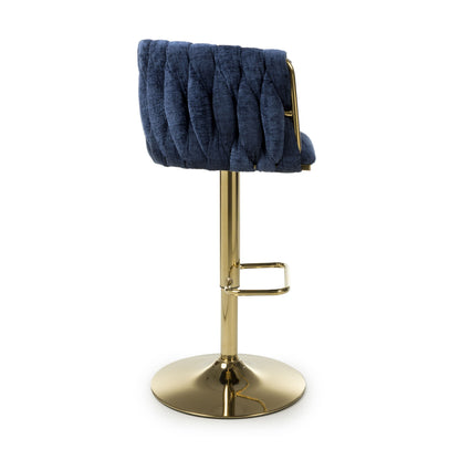 Mayfair Textured Effect Blue Bar Stool