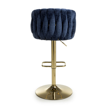 Mayfair Textured Effect Blue Bar Stool