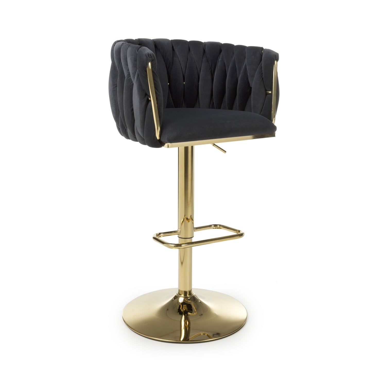 Mayfair Brushed Velvet Black Bar Stool