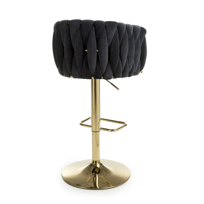 Mayfair Brushed Velvet Black Bar Stool