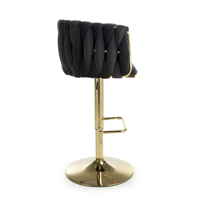 Mayfair Brushed Velvet Black Bar Stool