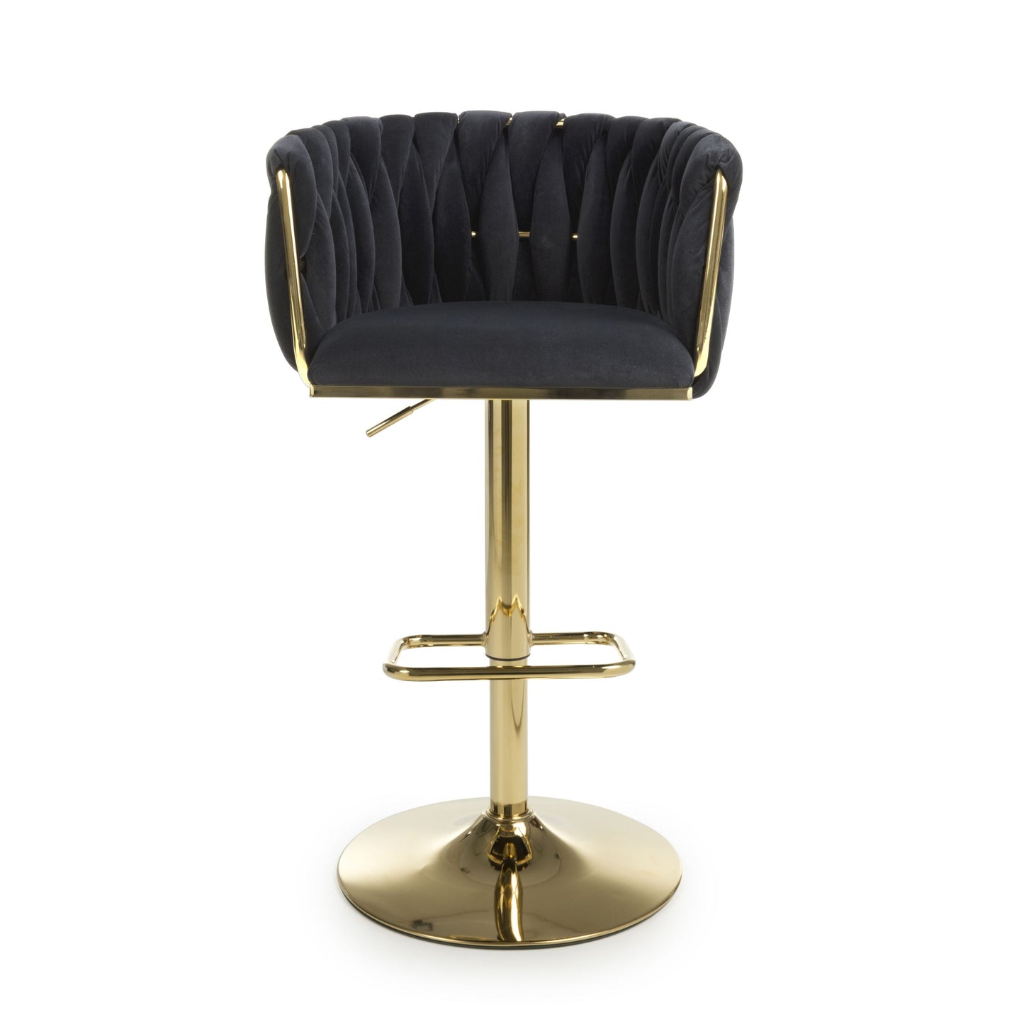 Mayfair Brushed Velvet Black Bar Stool