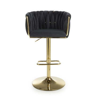 Mayfair Brushed Velvet Black Bar Stool