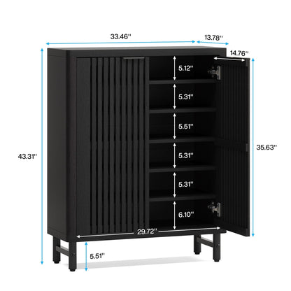 24 Pairs Shoe Storage Cabinet with Door for Entryway Living Room