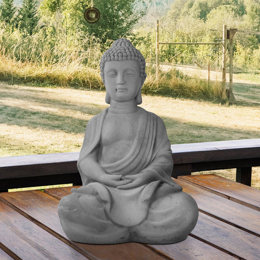 25.6-in. Lightweight Concrete Meditating Buddha Statue