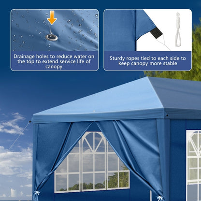 30x10FT Pop-up Oxford Cloth With 8 Sandbags and 8 Sidewalls With Tugboat Bag Canopy Gazebo - 30x10x8.8FT(WDH)
