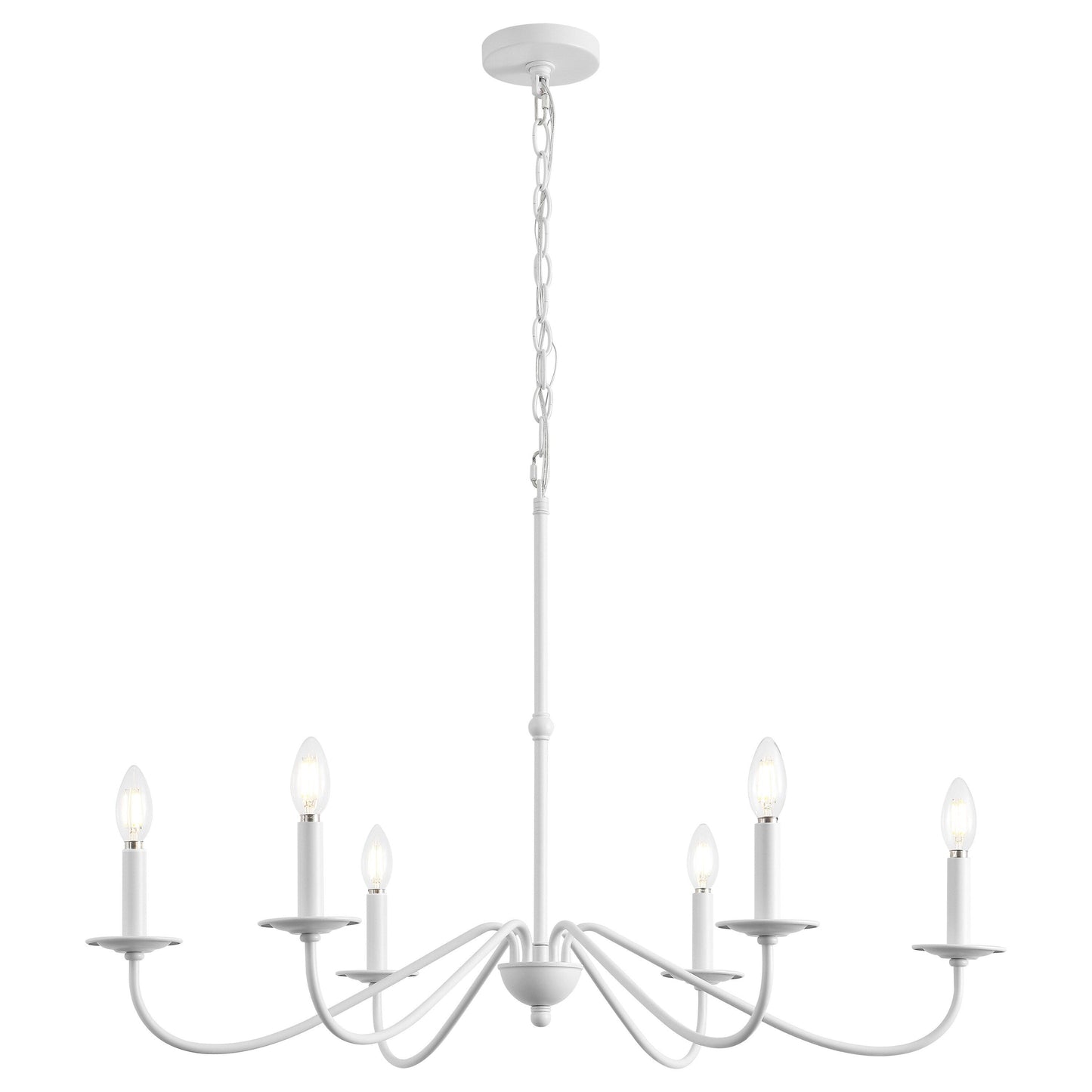 34.75 6-Light Iron LED Chandelier, by JONATHAN Y